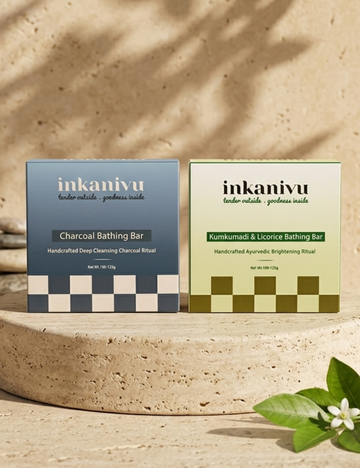 Charcoal Bathing Bar + Kumkumadi & Licorice Bathing Bar
